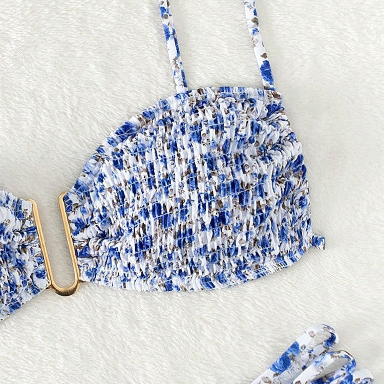 Ensemble de bikini push-up pour femmes avec fronces raffinées R&B
