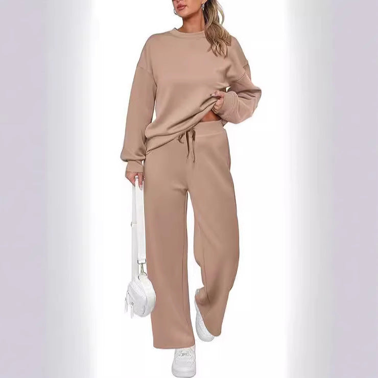 Ensemble de lounge pour femmes en French-Terry à deux pièces avec pull à col rond oversize et jogger taille haute Echo Archiv