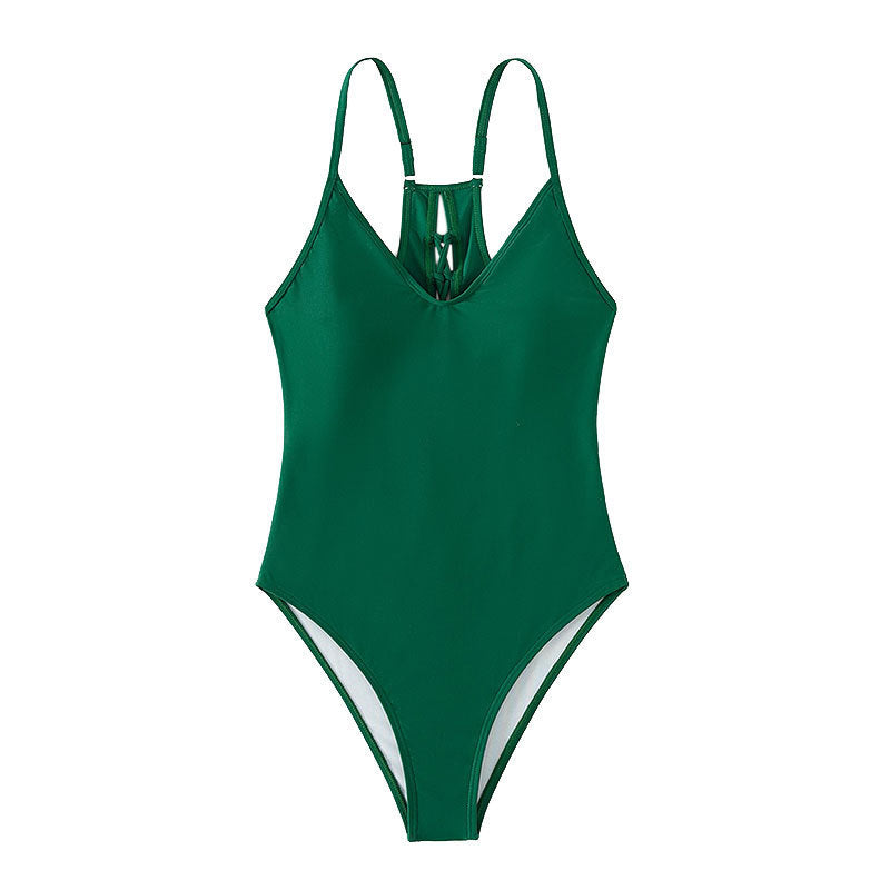 Maillot de bain une pièce pour femmes avec bretelles spaghetti réglables R&B