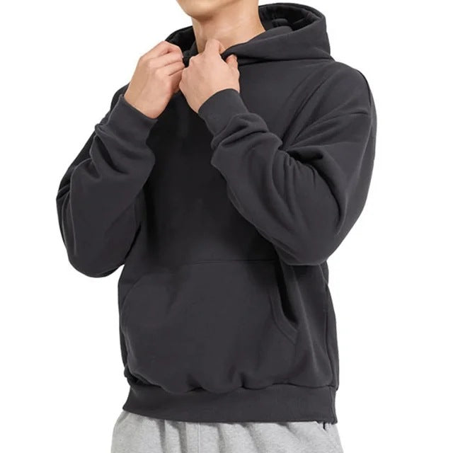 Homme nan sweat à capuche lourd en coupe boxy avec poche kangourou, ourlet côtelé et intérieur gratté Echo Archiv