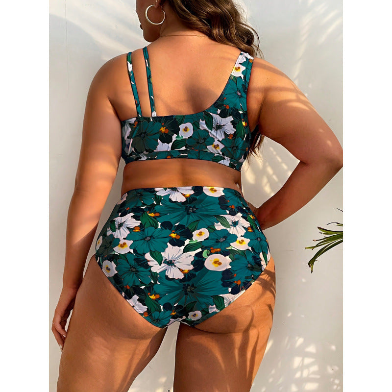Bikini Femme à Taille Haute avec Design Floral R&B