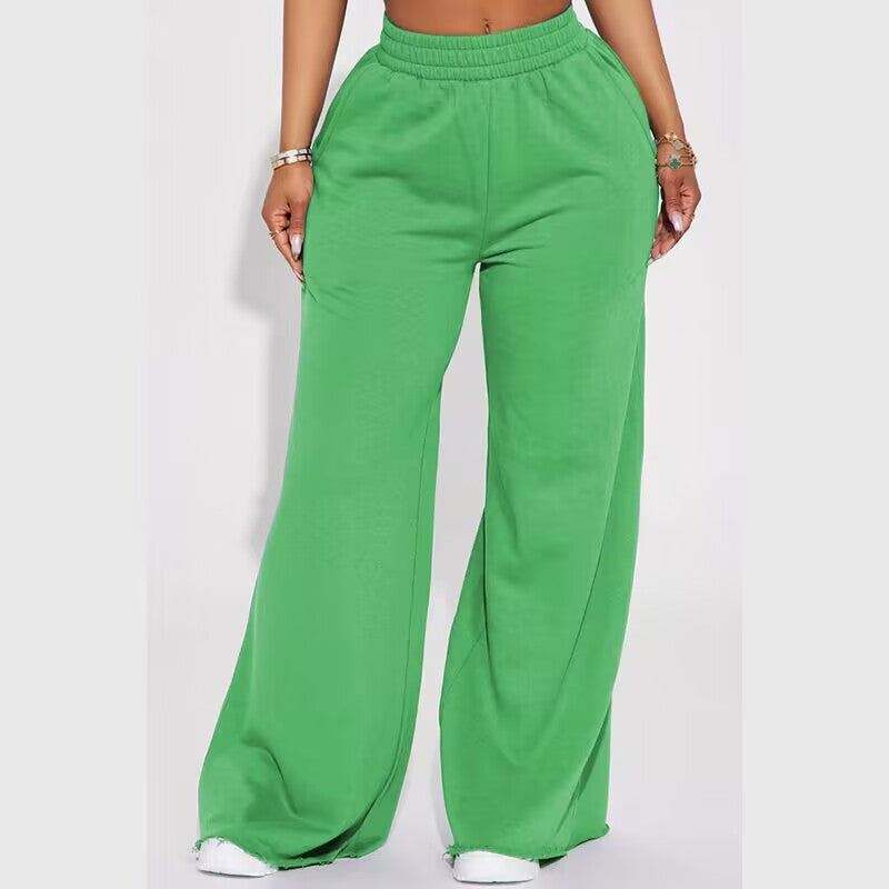 Pantalon Palazzo-Lounge pour femmes taille haute avec ceinture de confort froncée et silhouette large fluide Echo Archiv