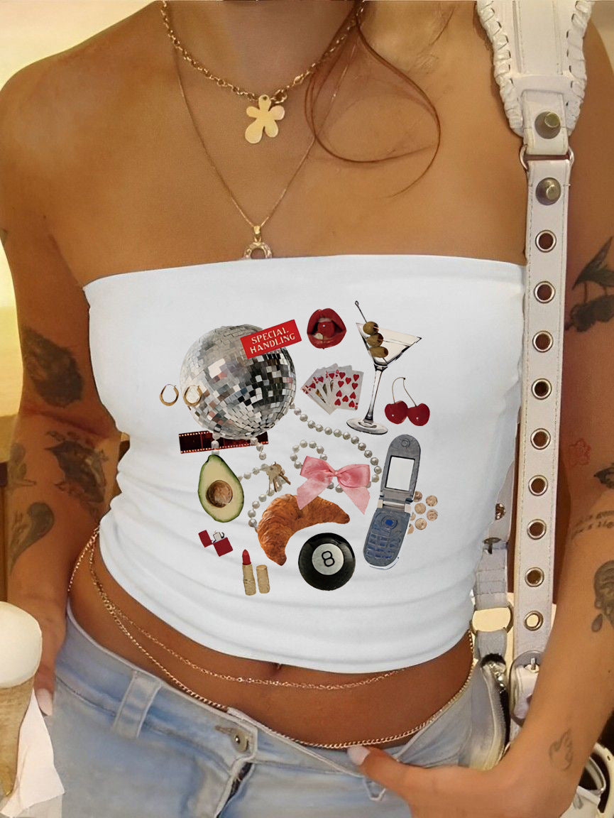 Haut bandeau pour femmes avec motif fruité et coupe ajustée R&B
