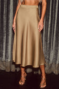 Jupe maxi élégante en coton satiné R&B pour femmes
