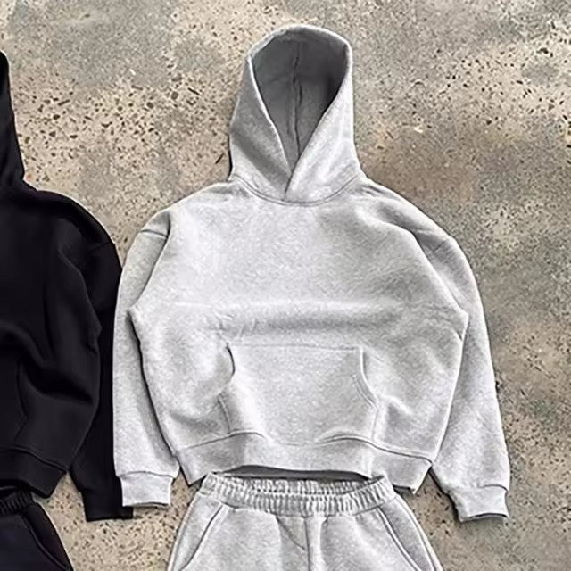 Homme nan urbaner Boxy-Hoodie avec corps raccourci, épaule tombante et doublure en molleton doux Echo Archiv