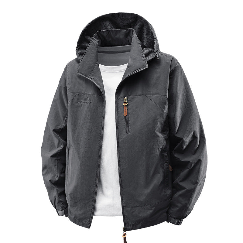 Veste unisexe légère et imperméable pour le plein air avec capuche et poches zippées étanches Echo Archiv