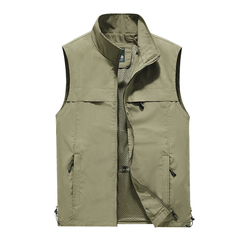Gilet d'extérieur léger pour hommes, coupe-vent, avec col montant et poches zippées Echo Archiv