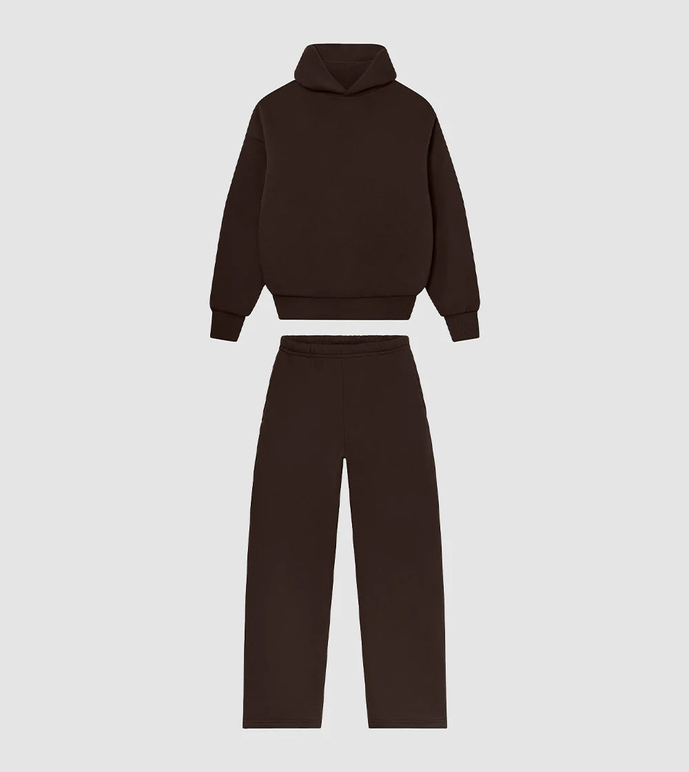 Ensemble de loungewear unisexe confortable avec col roulé haut, sweat-shirt à coupe décontractée et pantalon droit Echo Archiv