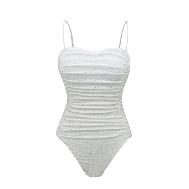 Maillot de bain une pièce élégant pour femmes avec fronces R&B