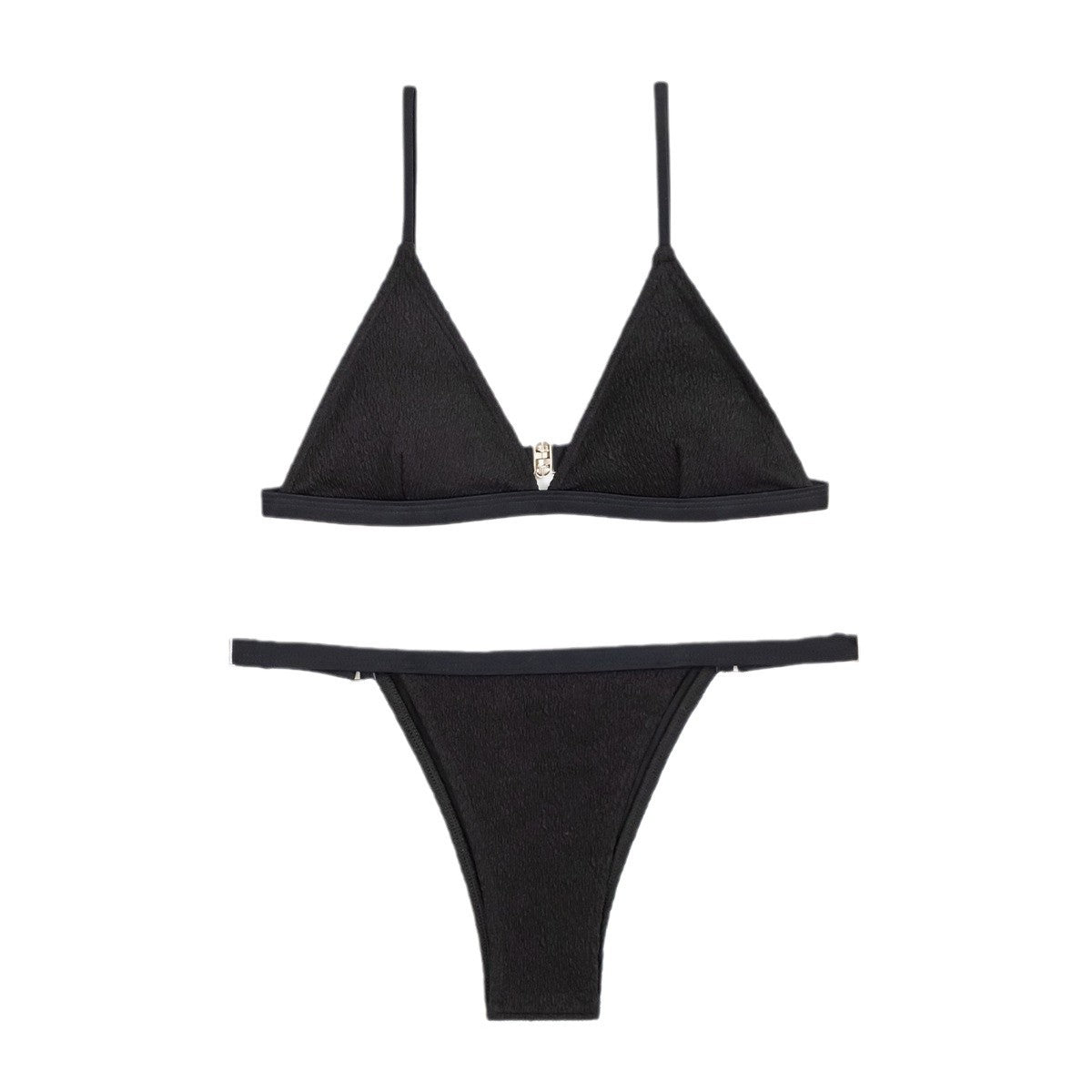 Bikini triangle pour femmes avec texture élégante et bretelles réglables R&B