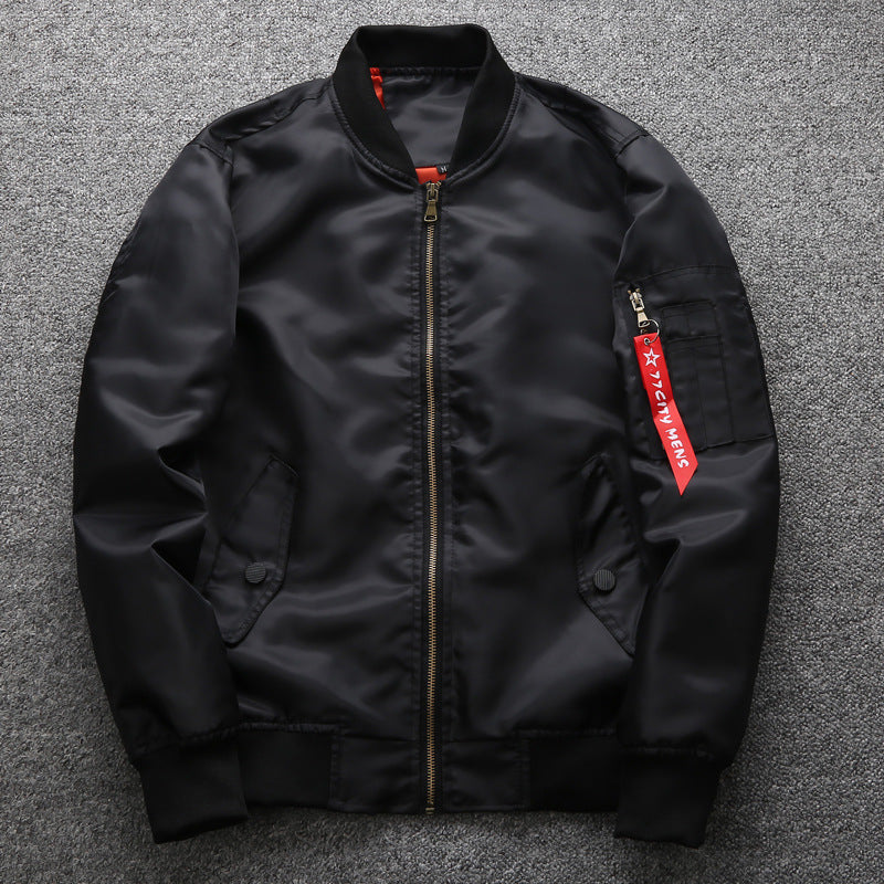 Veste bomber moderne pour hommes avec fermeture éclair en métal, poche utilitaire sur le bras et poignets côtelés Echo Archiv