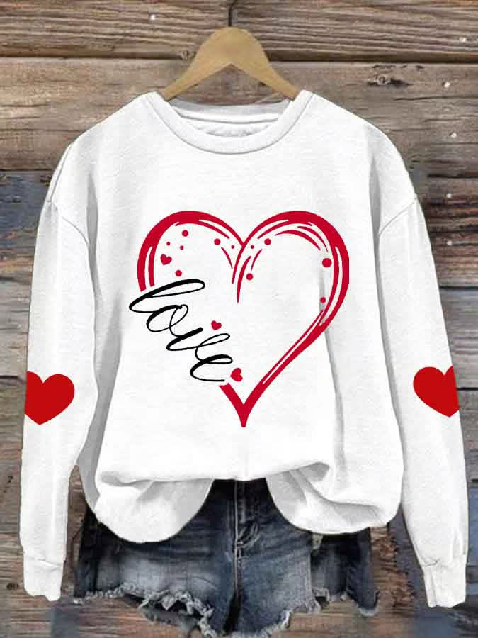 Pull confortable pour femmes avec motif cœur Echoarchiv