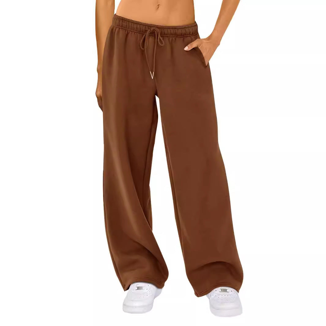 Pantalons de survêtement Wide-Leg à coupe décontractée pour femmes avec ceinture confortable, cordon de serrage et poches passepoilées Echo Archiv