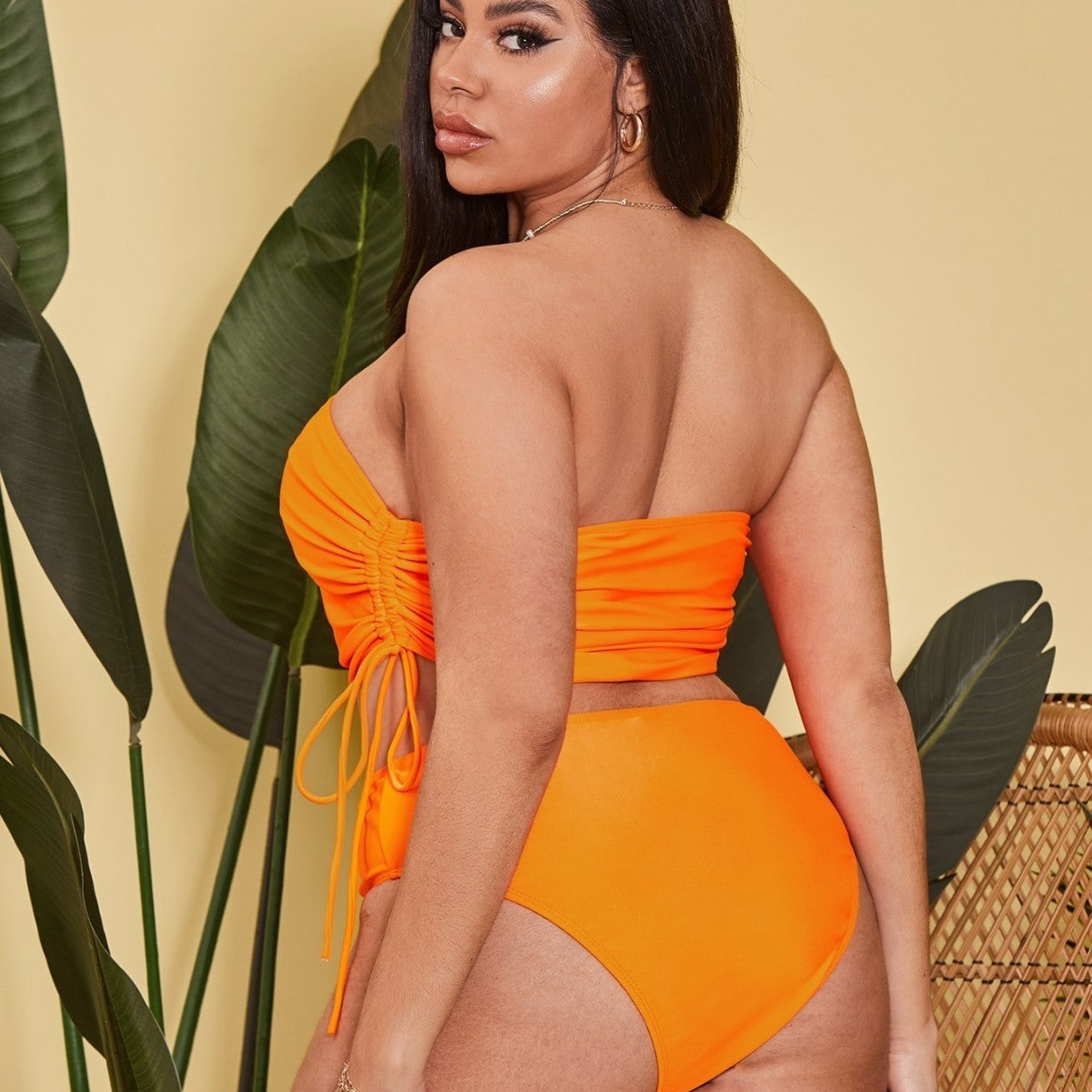 Ensemble de tankini pour femmes avec top enroulé ajustable et shorts taille haute R&B