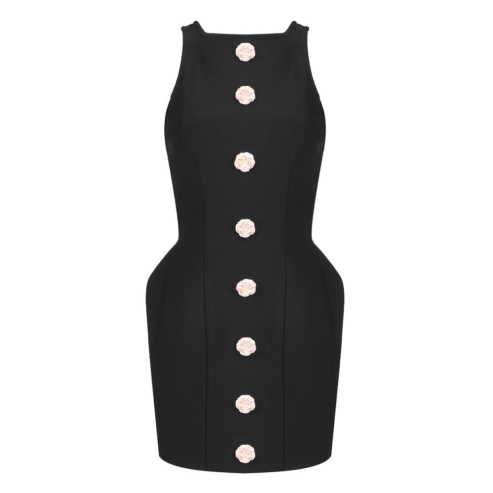 Robe Femme Cintrée avec Détails Fleuries Heidi-Mode