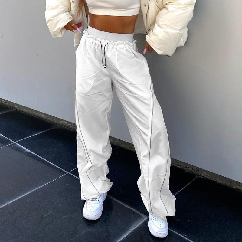 Pantalon de sport ample pour femmes avec cordon de serrage, design de coutures contrastées et cordons ajustables Echo Archiv