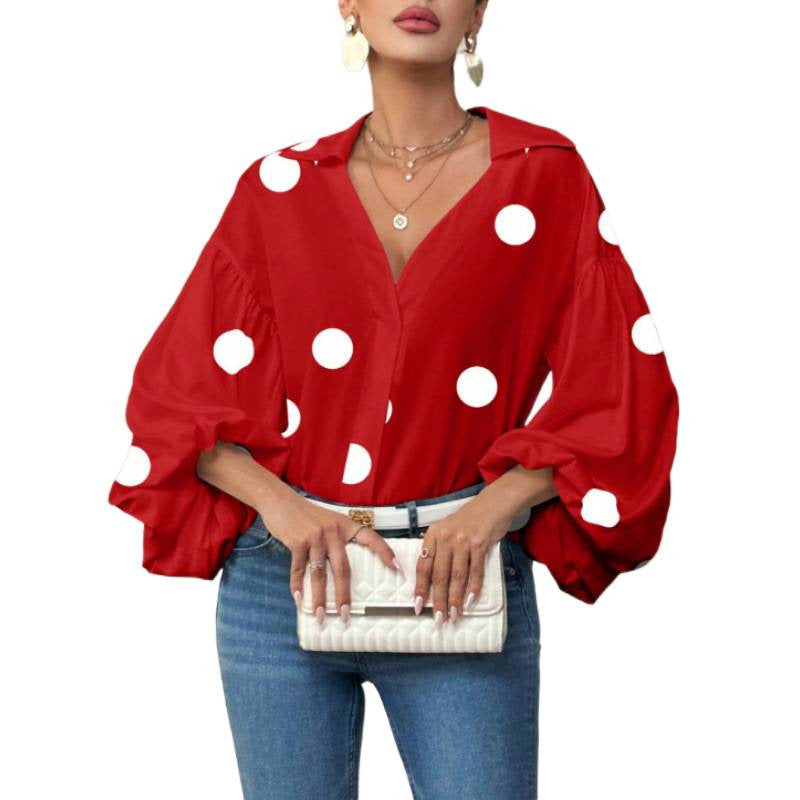 Blouse femme avec des manches ballon volumineuses et un col élégant Heidi-Mode