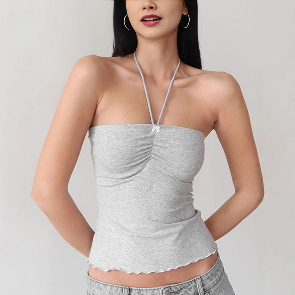 Haut bandeau pour femmes avec de délicats détails en volants et des bretelles réglables R&B