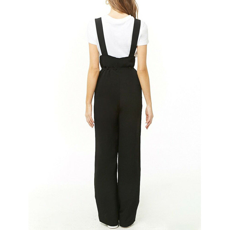 Combinaison Femme de Haute Qualité avec Bretelles Opacifiées et Détail de Bouton R&B