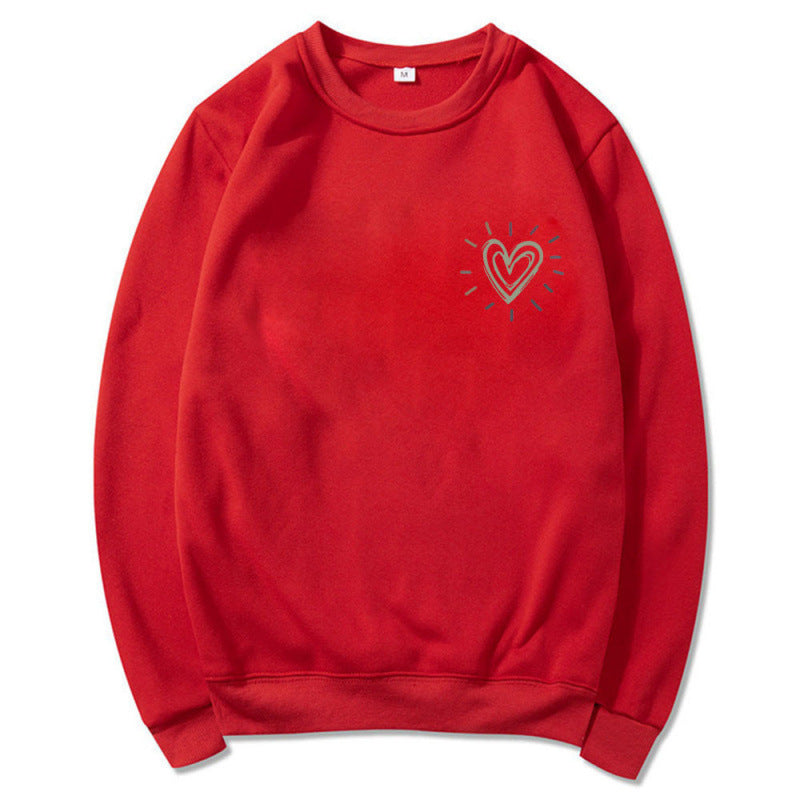 Sweat-shirt confortable pour femmes avec motif en cœur Echoarchiv