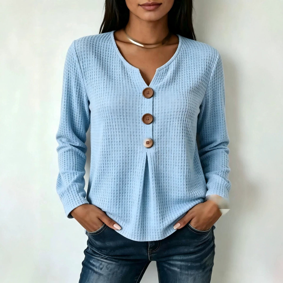 Chemisier Long Femme Mode avec Détails de Boutons