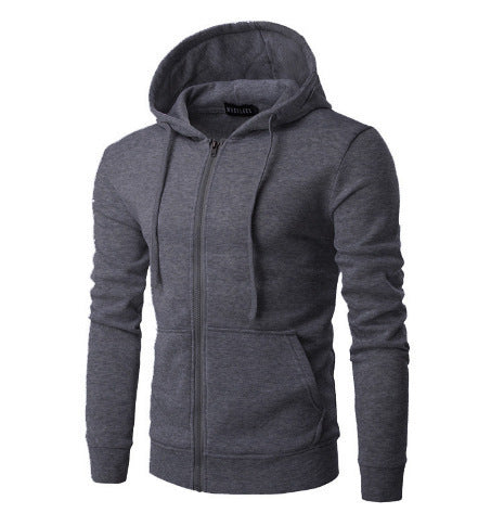 Veste à capuche zippée pour hommes, coupe slim, avec doublure en polaire douce et poches kangourou - Echo Archiv