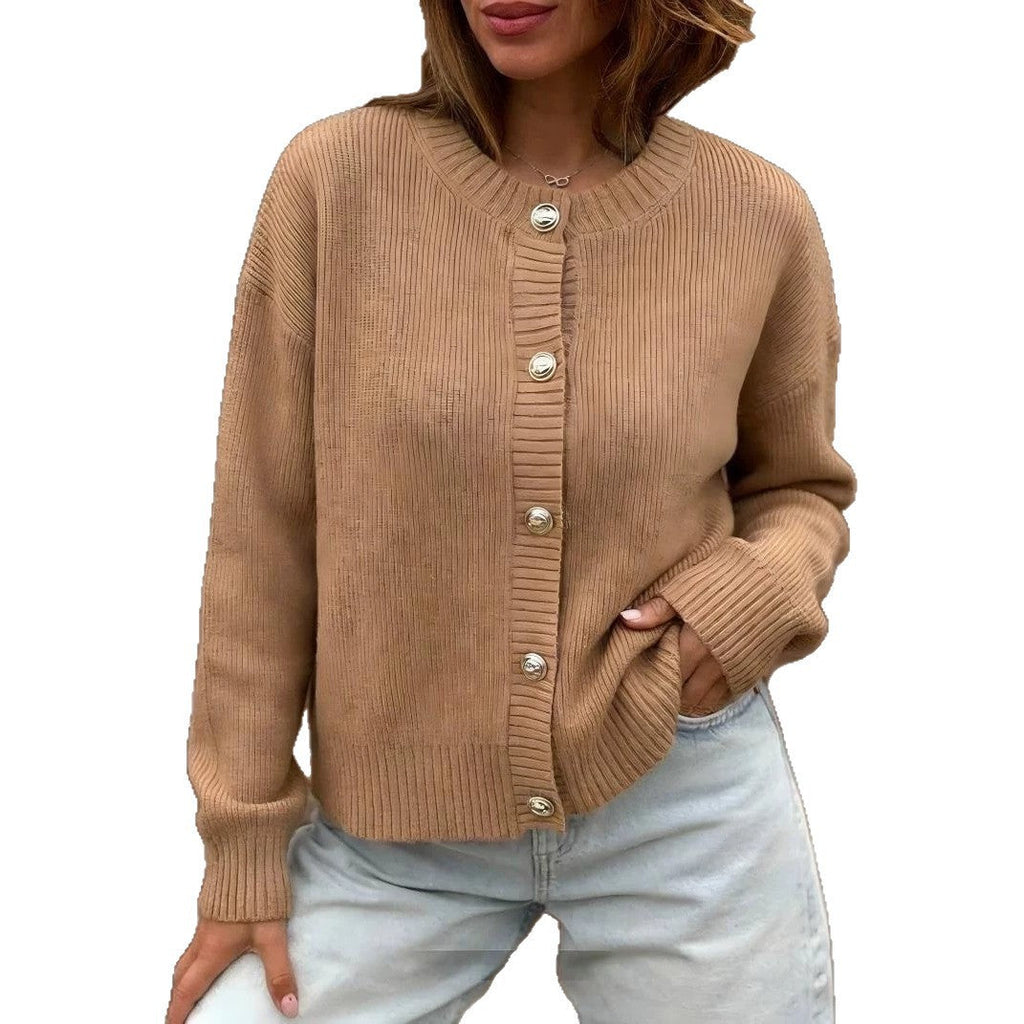 Veste en tricot stylée pour femmes avec fermeture à boutons