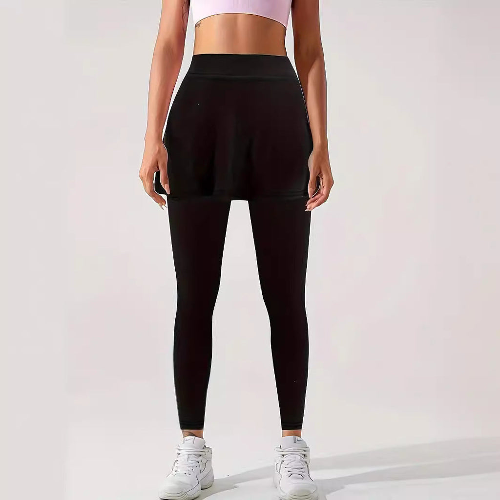 Leggings Taille Haute pour Femmes avec Superposition de Jupe Echoarchiv