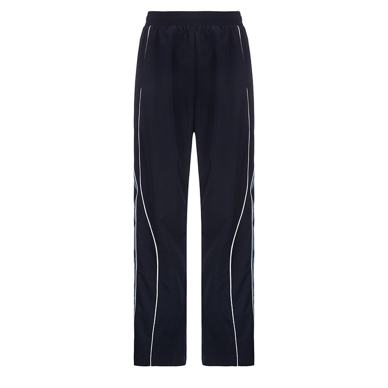 Pantalon de training sportif pour femmes avec jambe droite, ceinture de confort élastique et passepoils décoratifs Echo Archiv