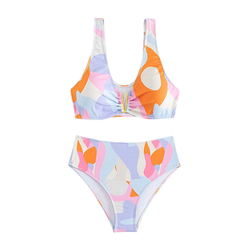 Bikini femme taille haute au design raffiné R&B