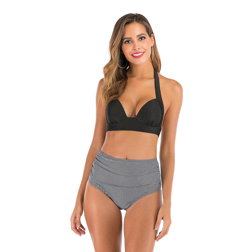 Bikini taille haute pour femmes avec décolleté plongeant et motif animal tendance Echo Archiv
