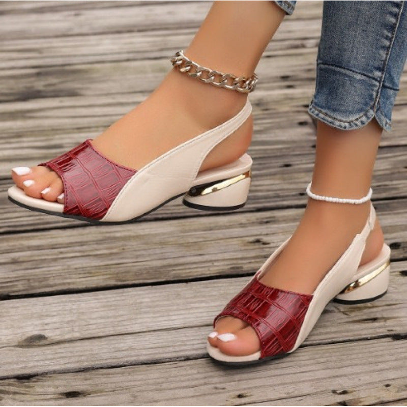 Sandales à talons bloc pour femmes avec un design tendance et un matériau respirant Heidi-Mode