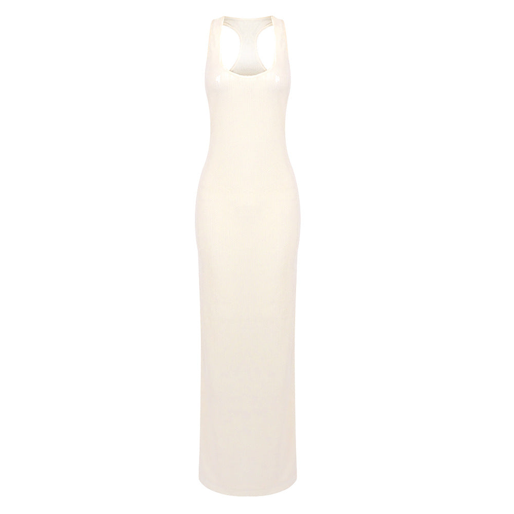 Robe maxi ajustée pour femmes avec détails découpés et bretelles raffinées Heidi-Mode
