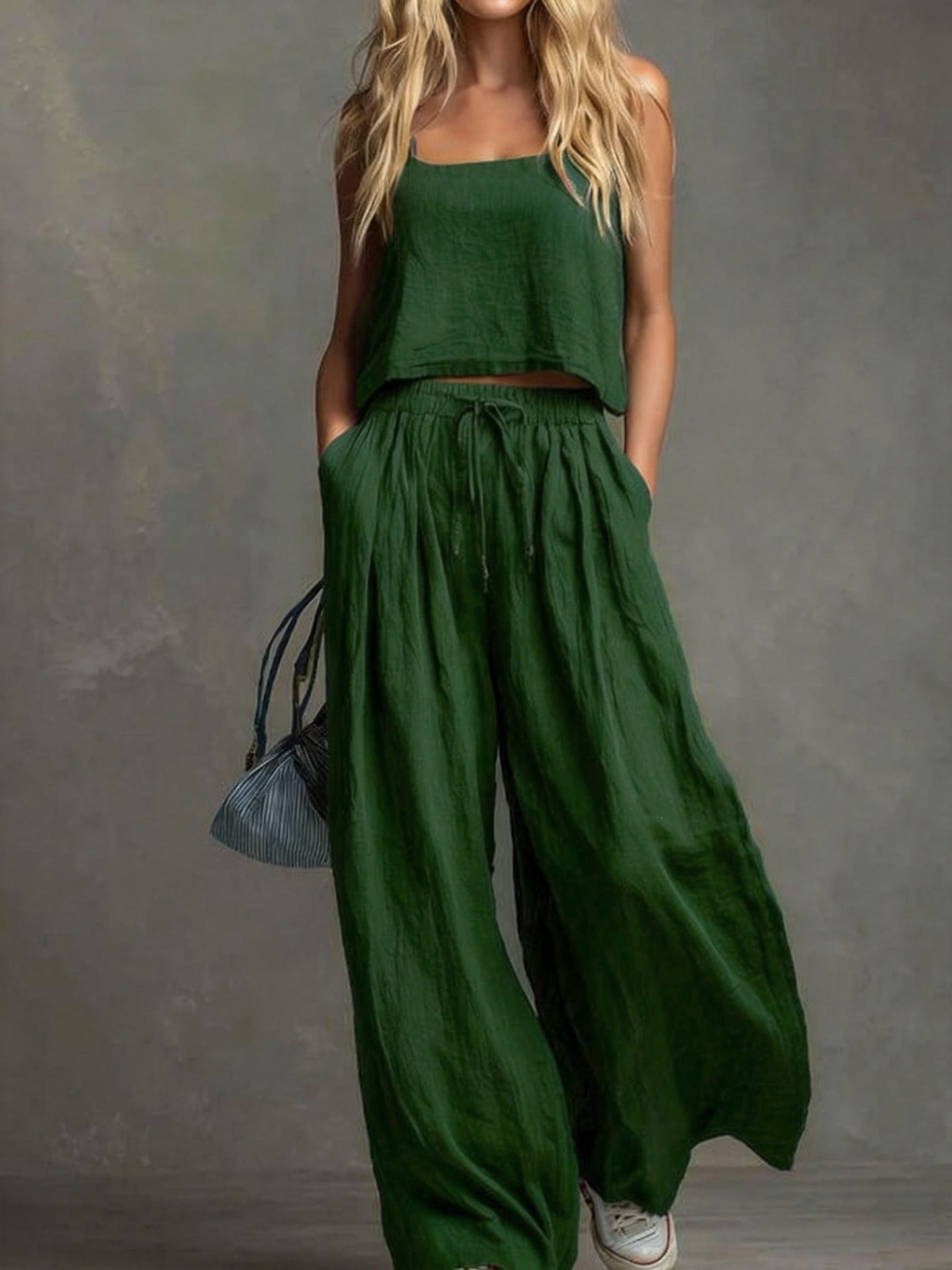 Ensemble de loisirs d'été pour femmes avec un haut ample et un pantalon décontracté R&B