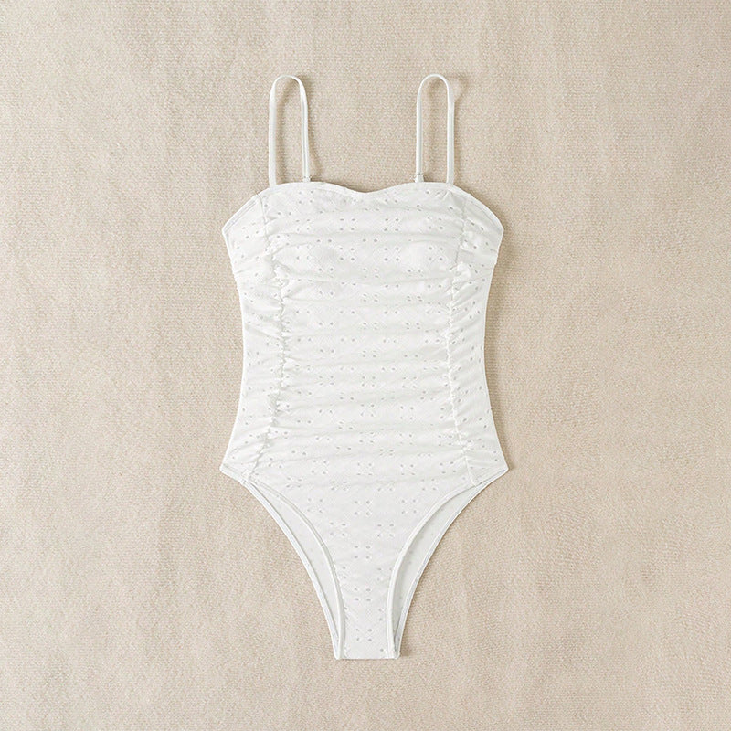 Maillot de bain une pièce élégant pour femmes avec fronces R&B