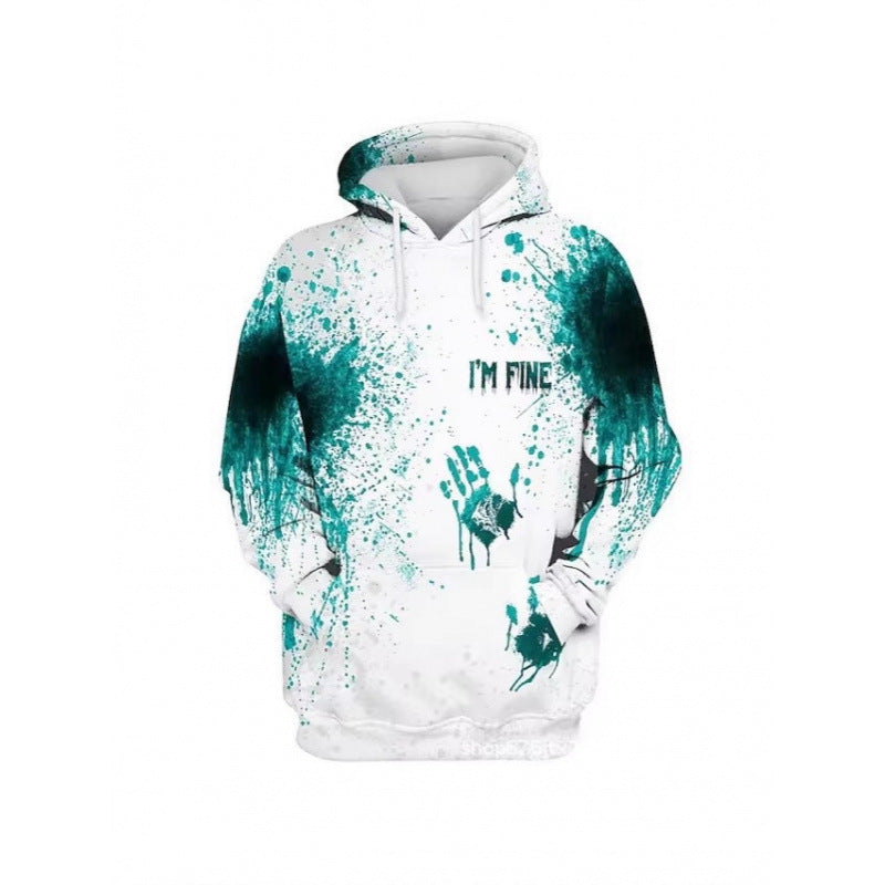 Sweat à capuche créatif pour femmes avec impression rouge sang Echoarchiv