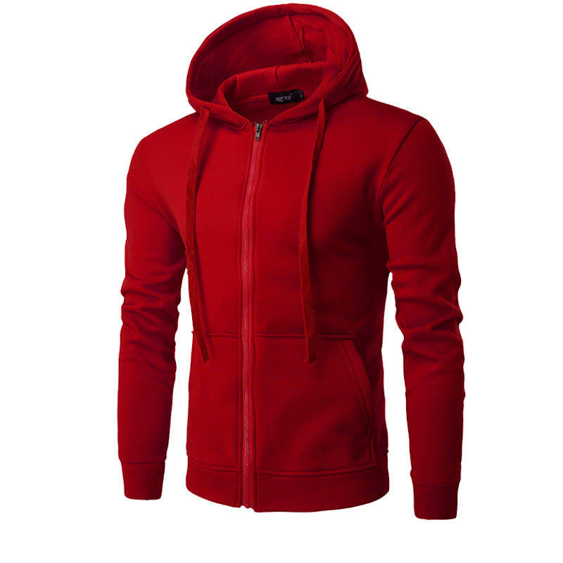 Veste à capuche zippée pour hommes, coupe slim, avec doublure en polaire douce et poches kangourou - Echo Archiv