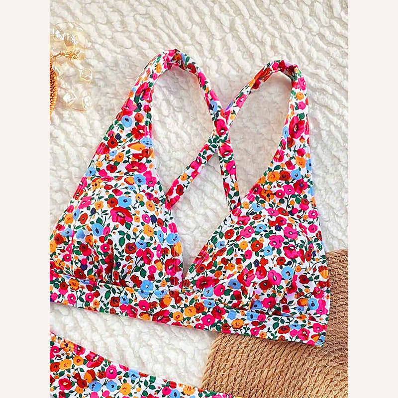 Bikini triangle de haute qualité pour femmes avec motif floral R&B