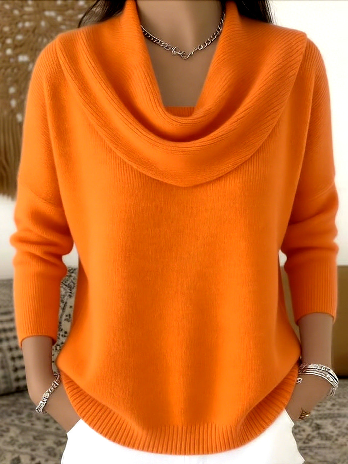 Pull Bootcut Stylé pour Femmes avec Col Cascading