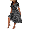 Robe Midi Femme avec Motif Floral et Fente Flatteuse R&B