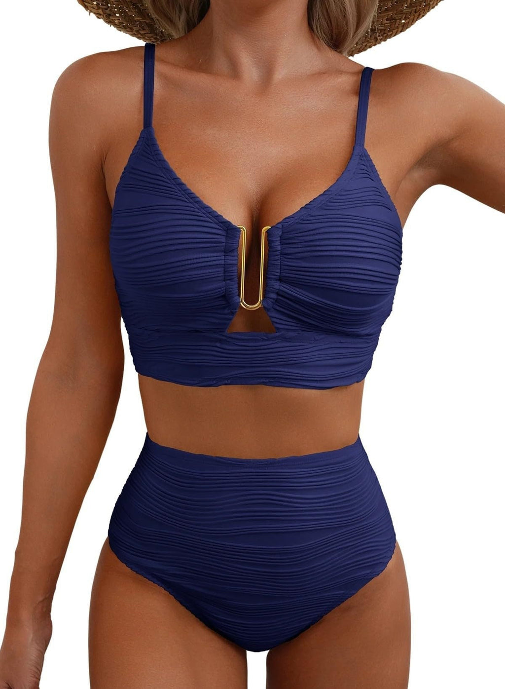 Bikini Femme Taille Haute avec Fronces R&B