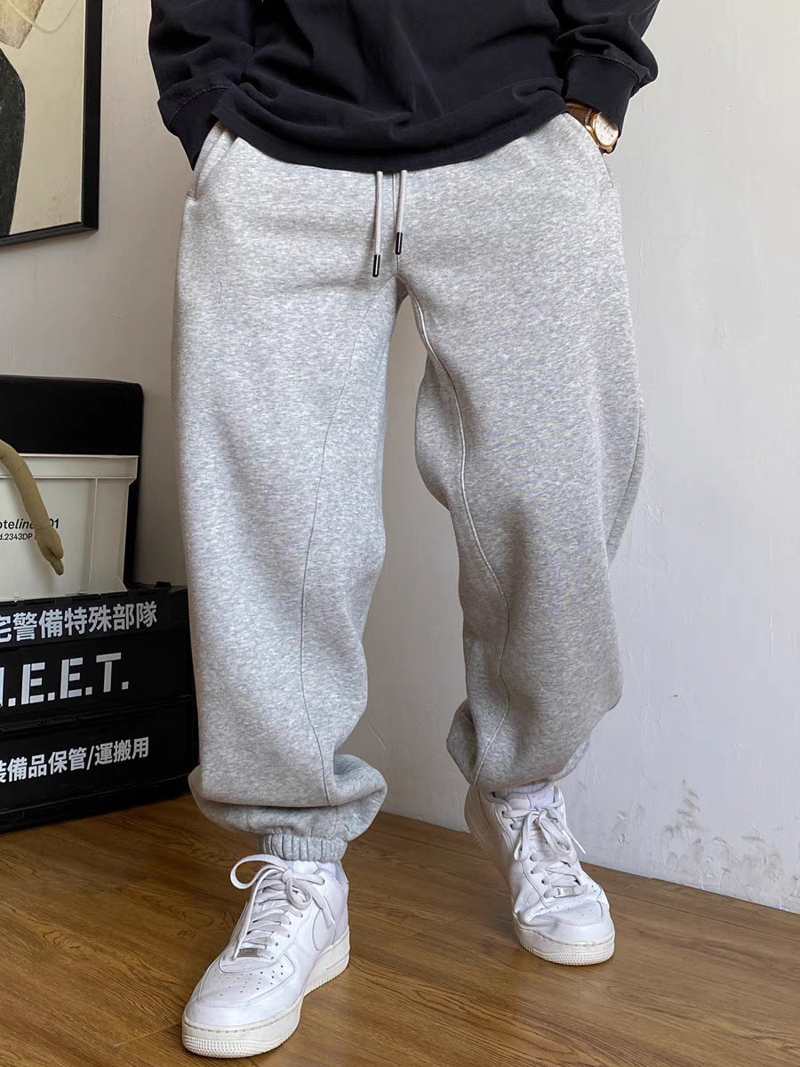 Pantalon de jogging tapered pour hommes avec couture d'entrejambe marquée, cordon de serrage et bords élastiques Echo Archiv