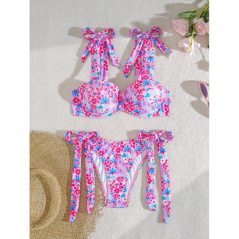 Ensemble de bikini push-up pour femmes avec volants R&B
