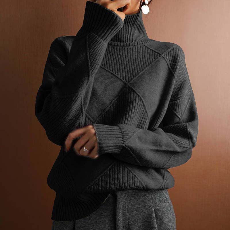 Karin - Pull Col Roulé Oversize Élégant