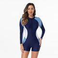 Maillot de bain à manches longues pour femmes Drune avec protection des épaules et fermeture éclair fonctionnelle