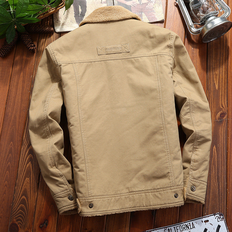 Veste de travail en toile robuste pour hommes avec doublure intérieure en Sherpa, patte de boutonnage cachée et poches fonctionnelles Echo Archiv