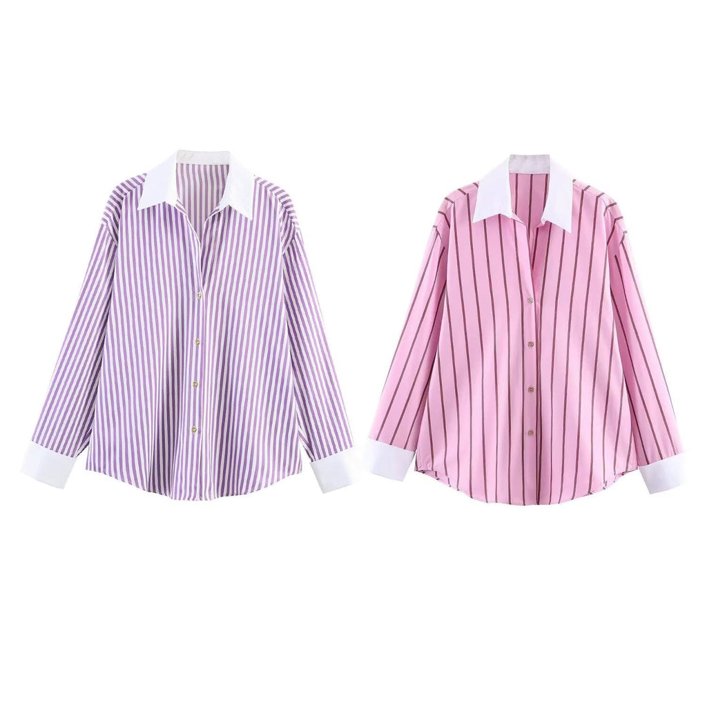 Chemisier oversized pour femmes avec col et poignets contrastés Echo Archiv