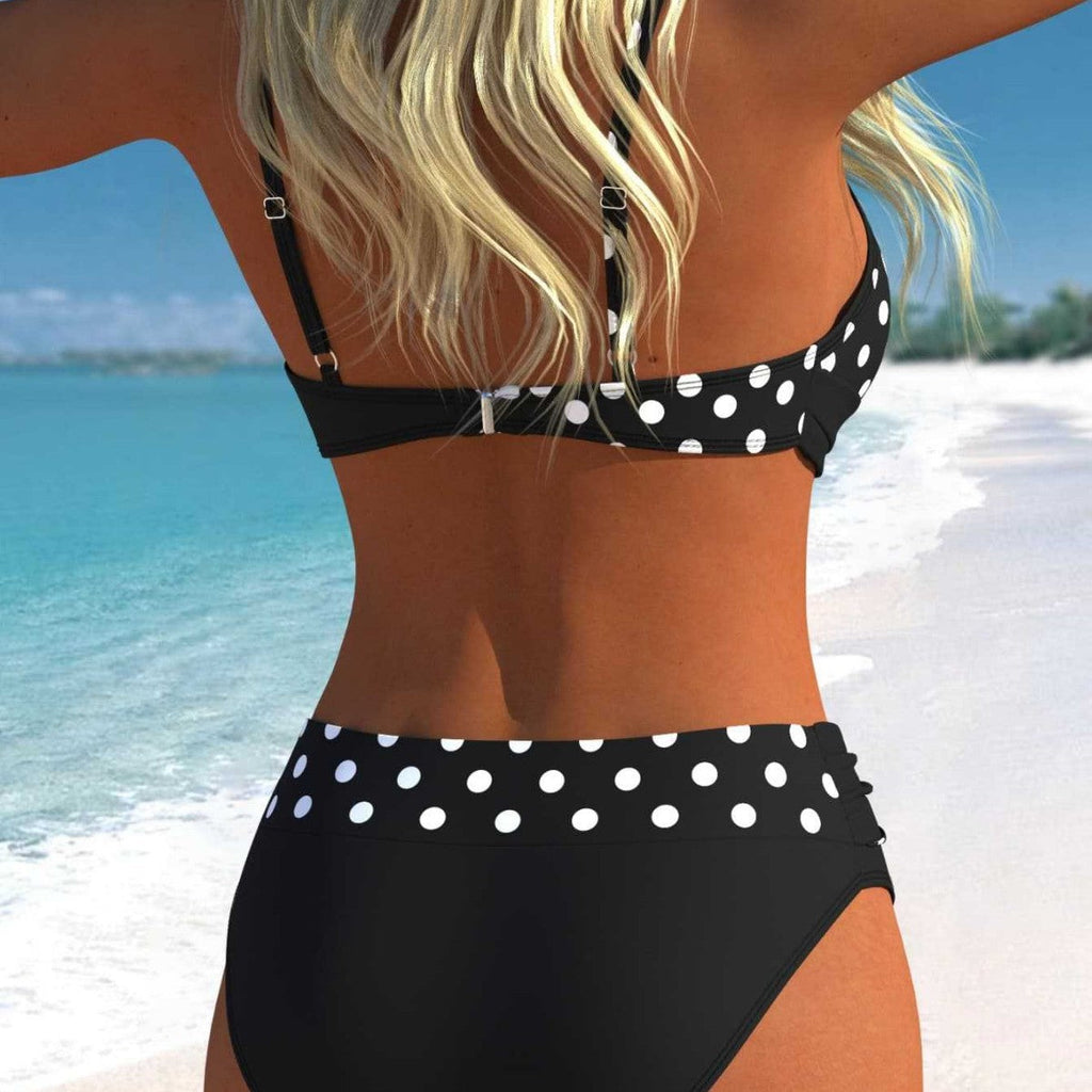 Ensemble de bikini pour femmes avec haut court et taille haute R&B