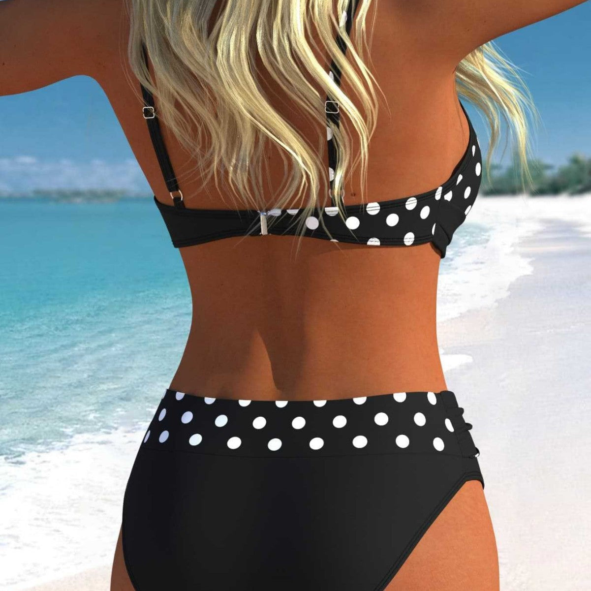Ensemble de bikini pour femmes avec haut court et taille haute R&B