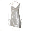 Robe de cocktail brillante pour femmes avec bretelles spaghetti et délicates applications en dentelle Heidi-Mode